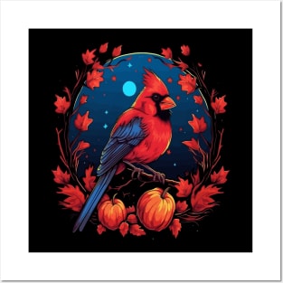 Cardinal Bird Halloween Posters and Art